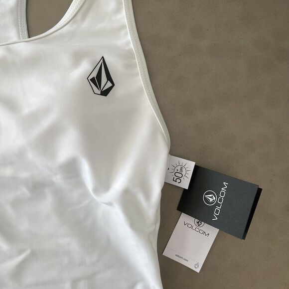 Volcom 01612300 Sz Small White Simply Core Racerback Tankini Top - Picture 4 of 7